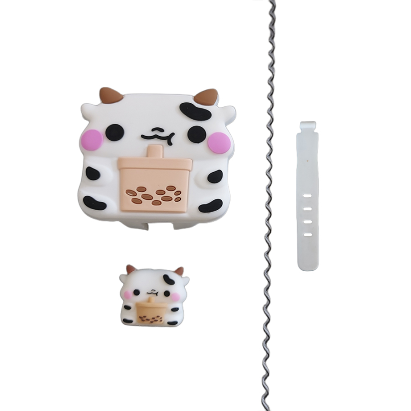 محافظ کابل طرح فانتزی مدل فانتزی کد 209 به همراه محافظ شارژر دیواری مجموعه 4 عددی