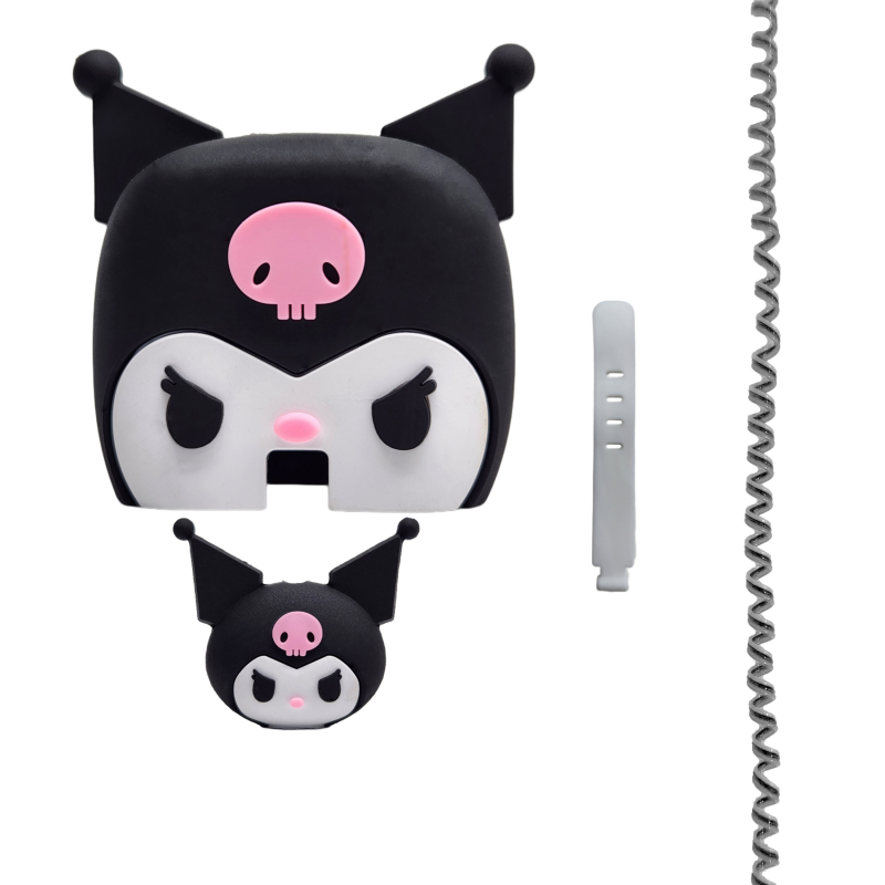 محافظ کابل مدل فانتزی طرح خفاش به همراه محافظ شارژ دیواری مجموعه 4 عددی