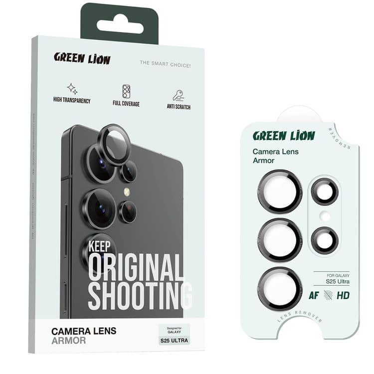 محافظ لنز دوربین گرین لاین مدل Armor مناسب برای گوشی موبایل سامسونگ Galaxy S25 Ultra محافظ لنز دوربین گرین لاین مدل Armor مناسب برای گوشی موبایل سامسونگ Galaxy S25 Ultra