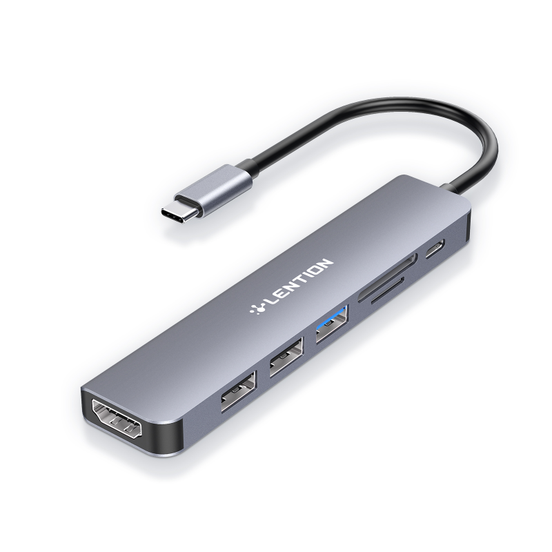 هاب 6 پورت USB-C لنشن مدل CE18-HCR   هاب 6 پورت USB-C لنشن مدل CE18-HCR
