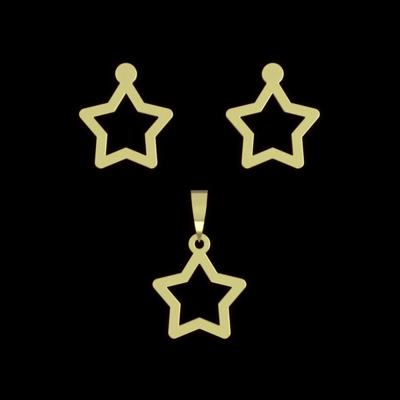 نیم ست طلا 18 عیار مدوپد مدل ستاره کد NA15351-1.50