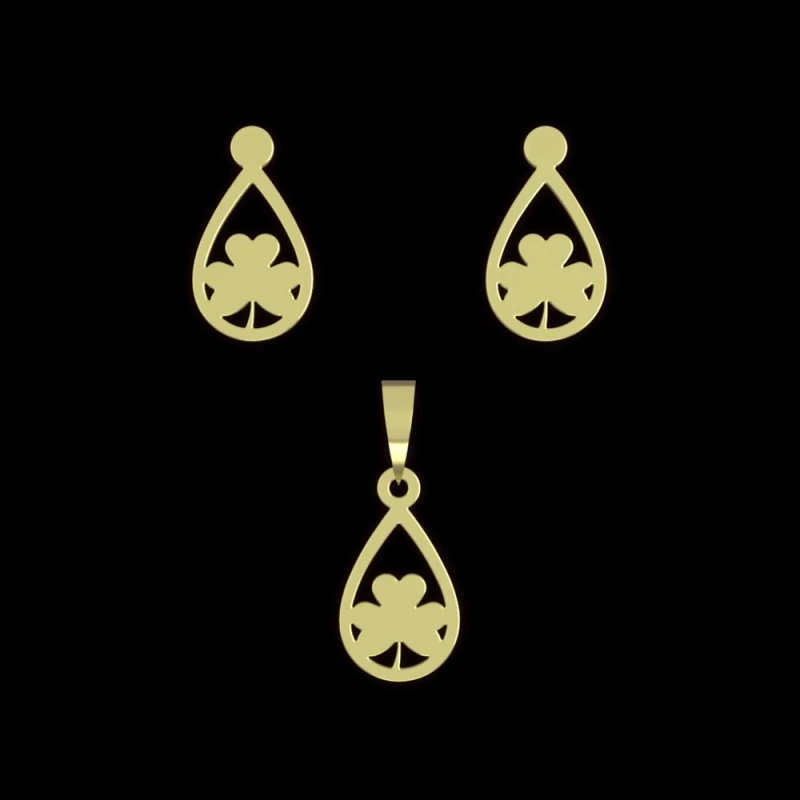 نیم ست طلا 18 عیار مدوپد مدل گل کد NA10665-1.50