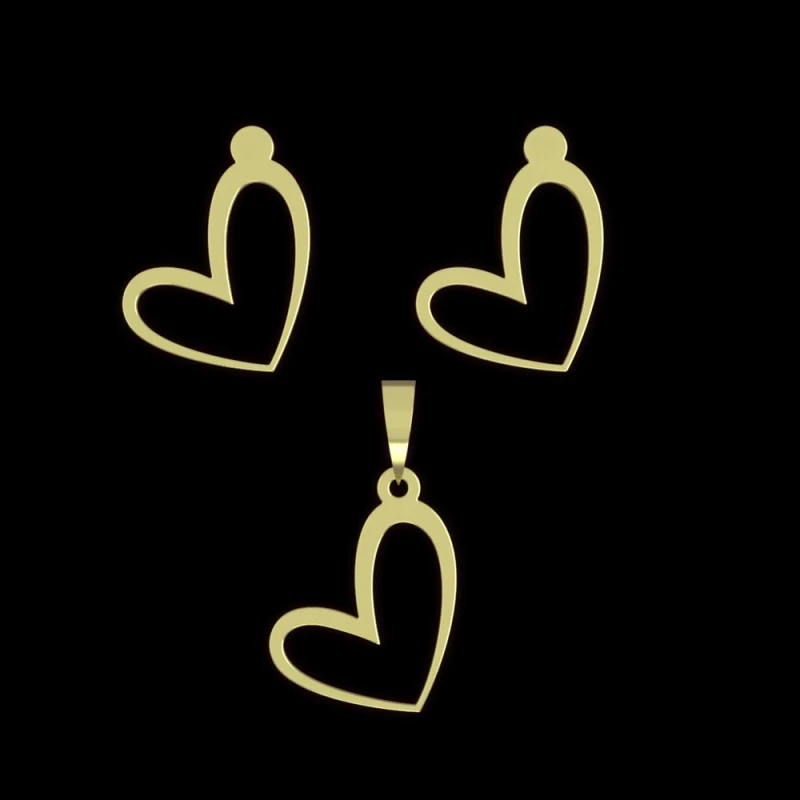 نیم ست طلا 18 عیار مدوپد مدل قلب کد NA17790-1.50 نیم ست طلا 18 عیار مدوپد مدل قلب کد NA17790-1.50