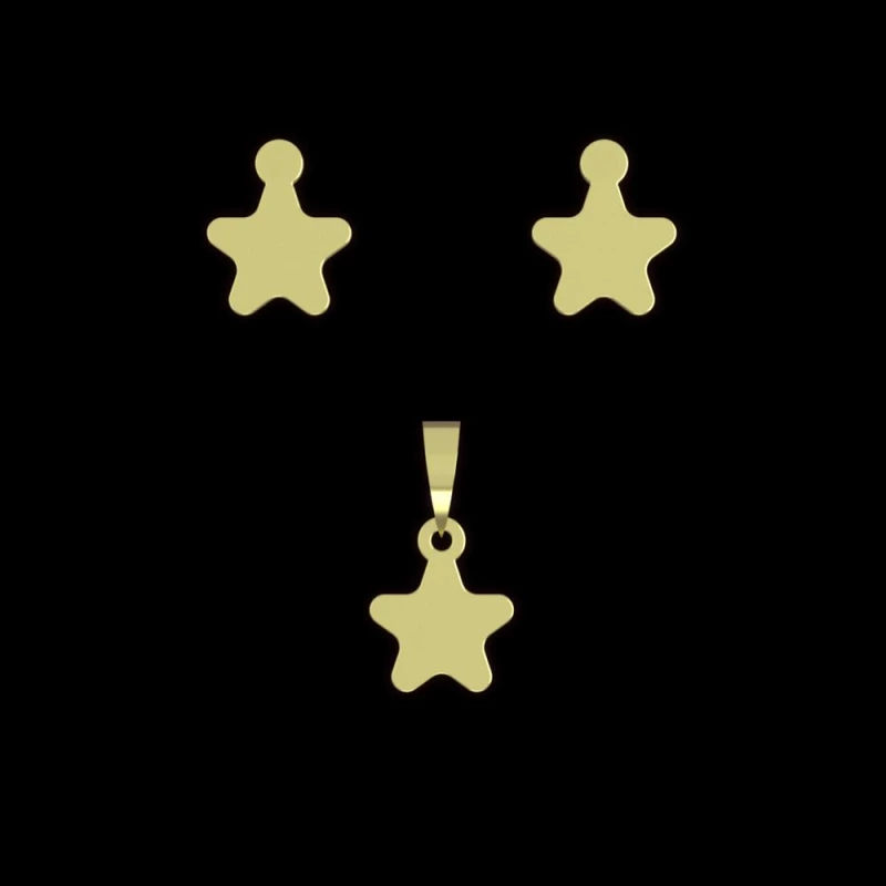 نیم ست طلا 18 عیار مدوپد مدل ستاره کد NA14687-1.50