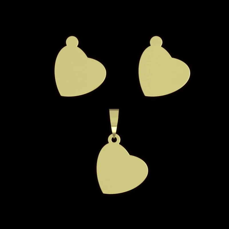 نیم ست طلا 18 عیار مدوپد مدل قلب کد NA17771-1.50