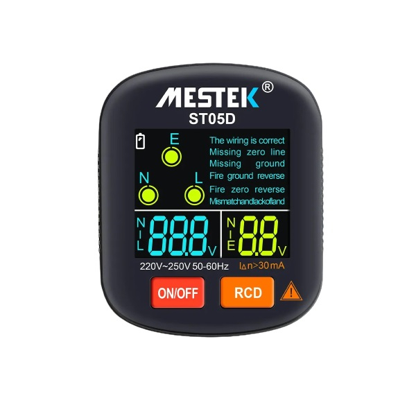 ارت سنج و تستر سوکت هوشمند مستک مدل ST05D ارت سنج و تستر سوکت هوشمند مستک مدل ST05D