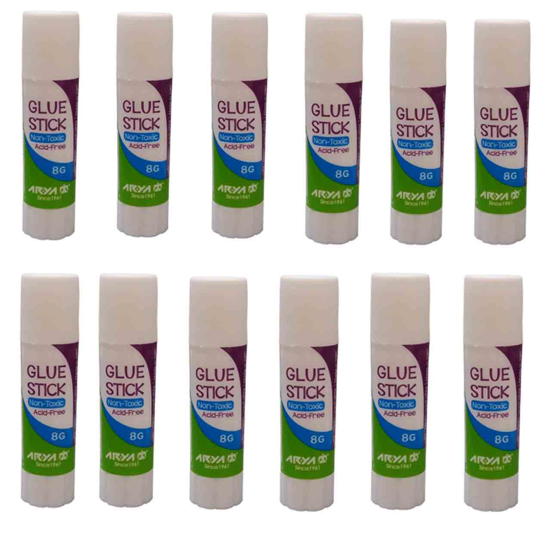 چسب ماتیکی آریا کد A8 بسته 12 عددی چسب ماتیکی آریا کد A8 بسته 12 عددی