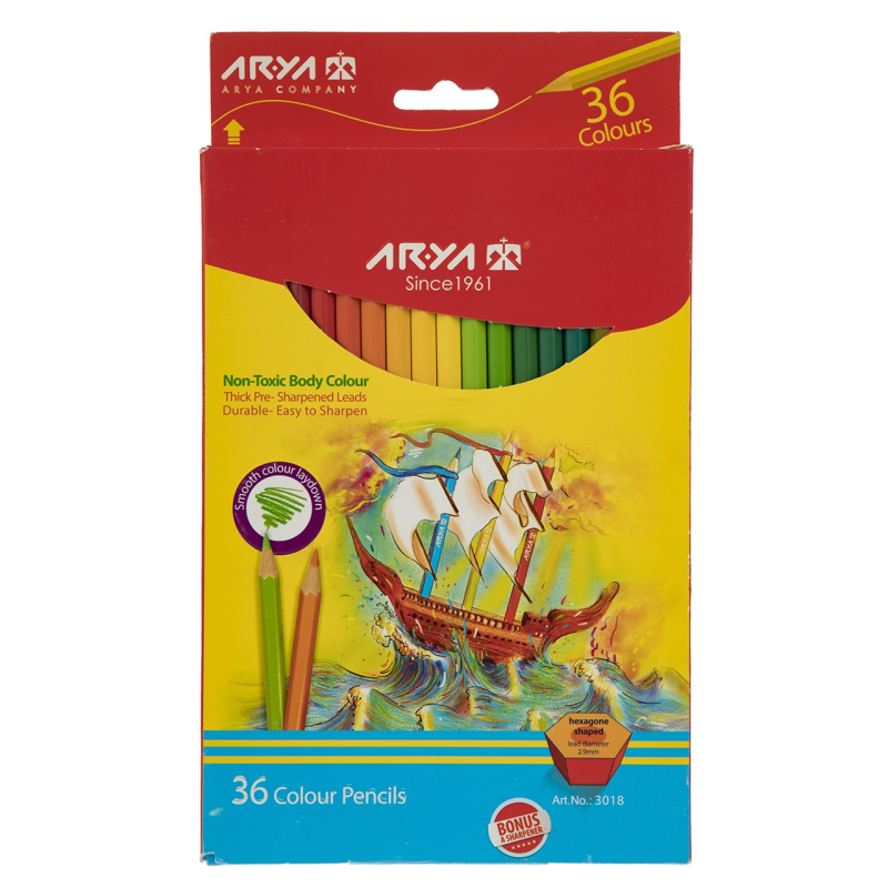 مداد رنگی 36 رنگ آریا مدل 3018 مداد رنگی 36 رنگ آریا مدل 3018