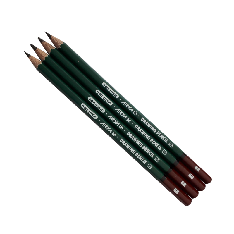 مداد طراحی آریا مدل B6 بسته چهار عددی