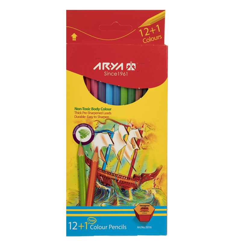 مداد رنگی 12 +1 رنگ آریا مدل 3016 مداد رنگی 12 +1 رنگ آریا مدل 3016