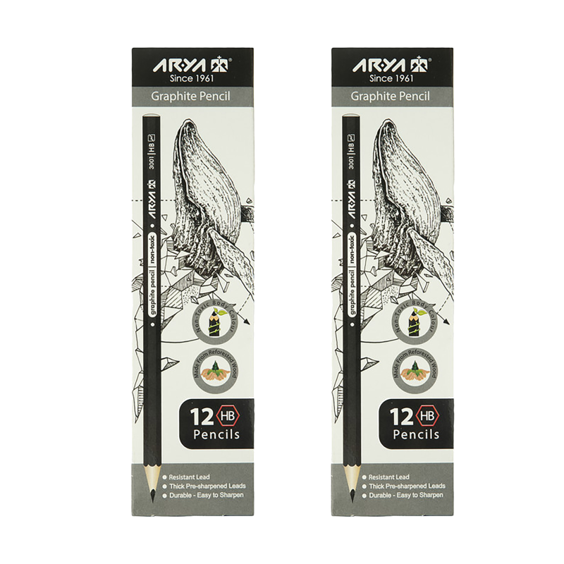 مداد مشکی آریا مدل 3001 بسته 24 عددی مداد مشکی آریا مدل 3001 بسته 24 عددی