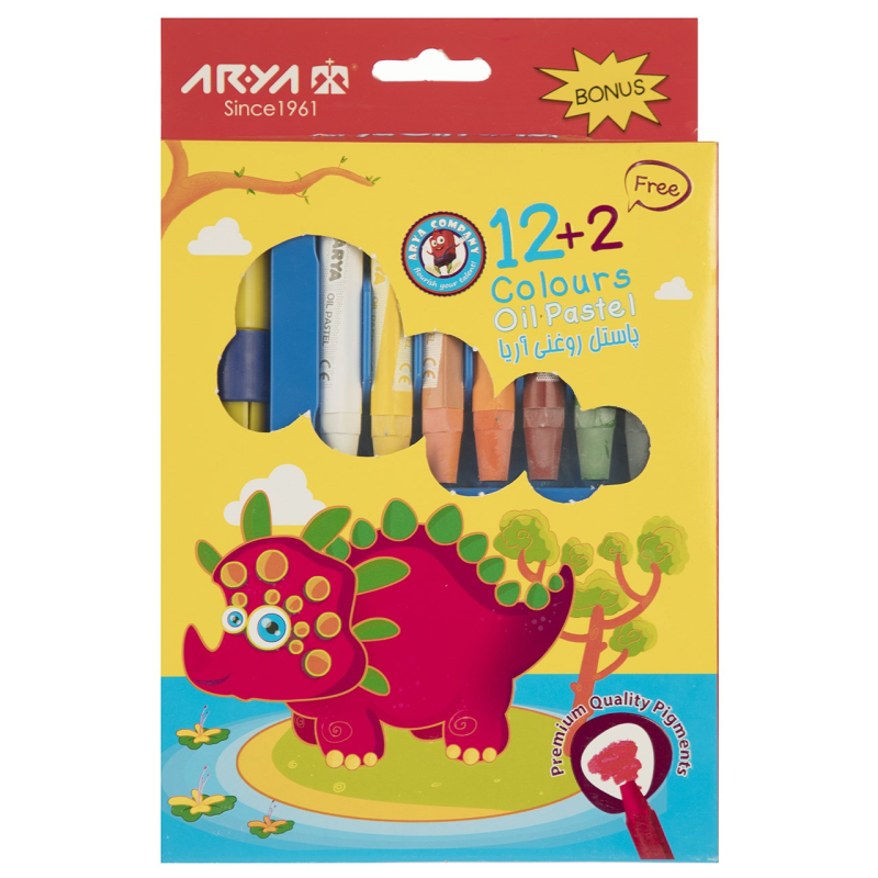 پاستل روغنی 2+12 رنگ آریا کد 2027 پاستل روغنی 2+12 رنگ آریا کد 2027