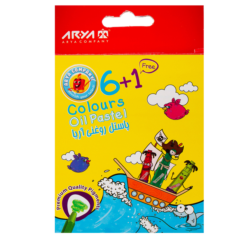 پاستل روغنی 6+1 رنگ آریا مدل 2024 A پاستل روغنی 6+1 رنگ آریا مدل 2024 A