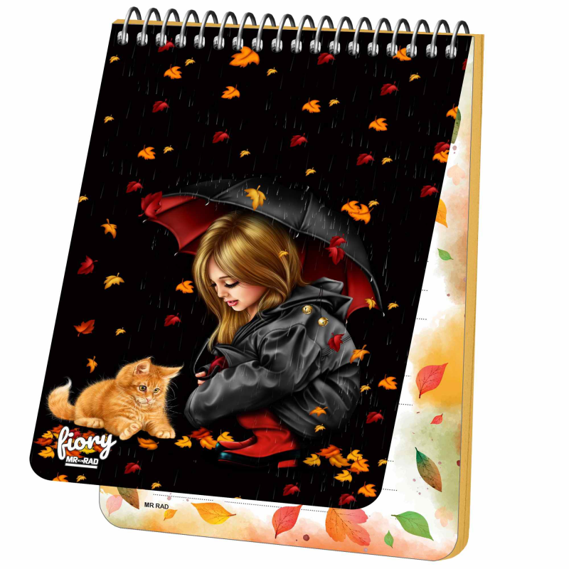 دفترچه یادداشت مسترراد طرح دختر پاییز و گربه مدل فانتزی کد fiory 1756 دفترچه یادداشت مسترراد طرح دختر پاییز و گربه مدل فانتزی کد fiory 1756