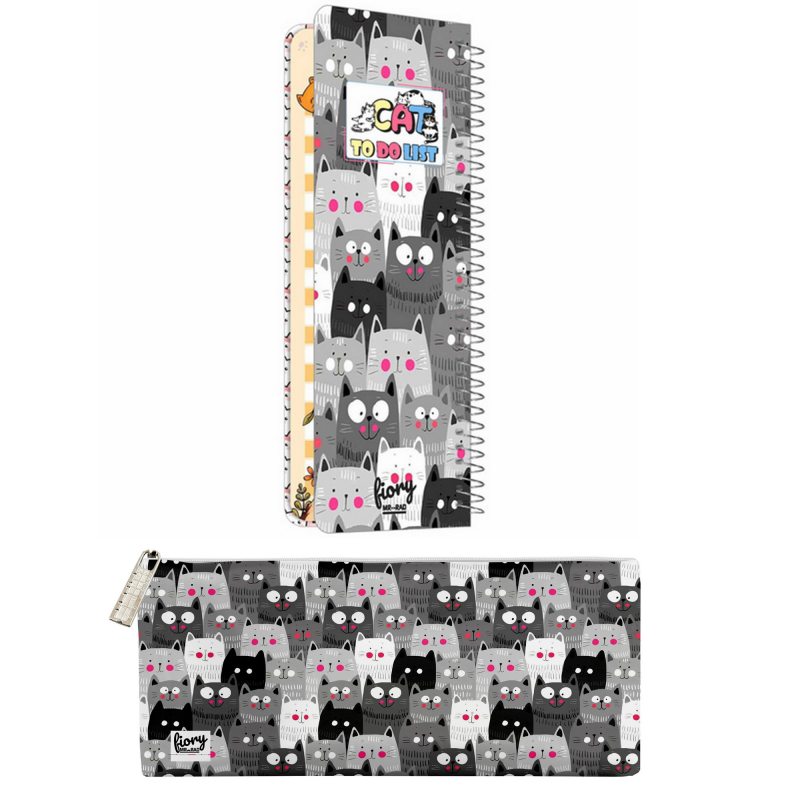 دفترچه یادداشت مستر راد مدل to do list طرح گربه های فانتزی کد fiory 2110 به همراه جامدادی دفترچه یادداشت مستر راد مدل to do list طرح گربه های فانتزی کد fiory 2110 به همراه جامدادی