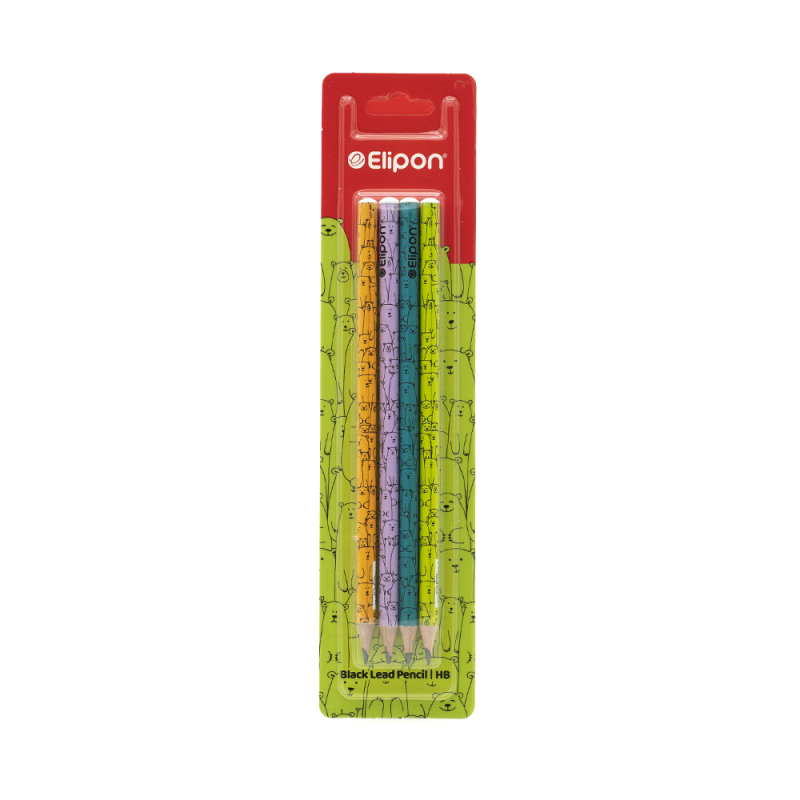 مداد مشکی الیپون طرح BOBO کد 8101740 بسته 4 عددی مداد مشکی الیپون طرح BOBO کد 8101740 بسته 4 عددی