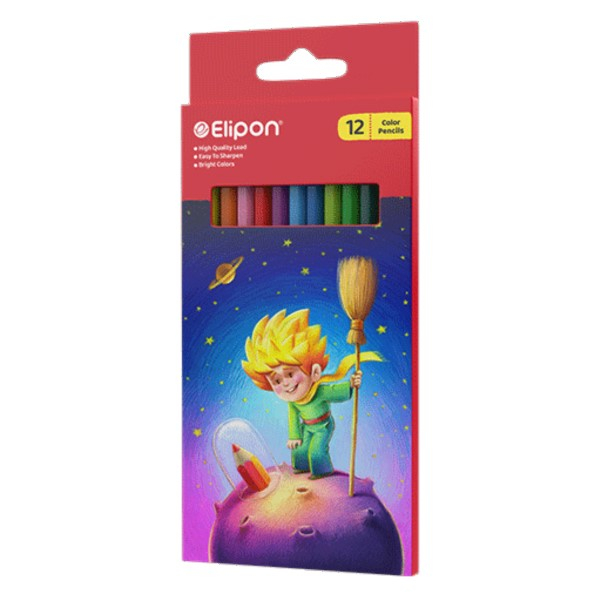 مداد رنگی 12 رنگ الیپون کد 8121270 مداد رنگی 12 رنگ الیپون کد 8121270