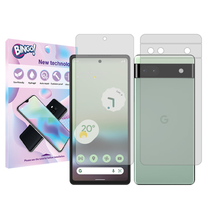 محافظ صفحه نمایش شفاف بینگو مدل Tough مناسب برای گوشی موبایل گوگل Pixel 6a  به همراه محافظ پشت گوشی محافظ صفحه نمایش شفاف بینگو مدل Tough مناسب برای گوشی موبایل گوگل Pixel 6a  به همراه محافظ پشت گوشی