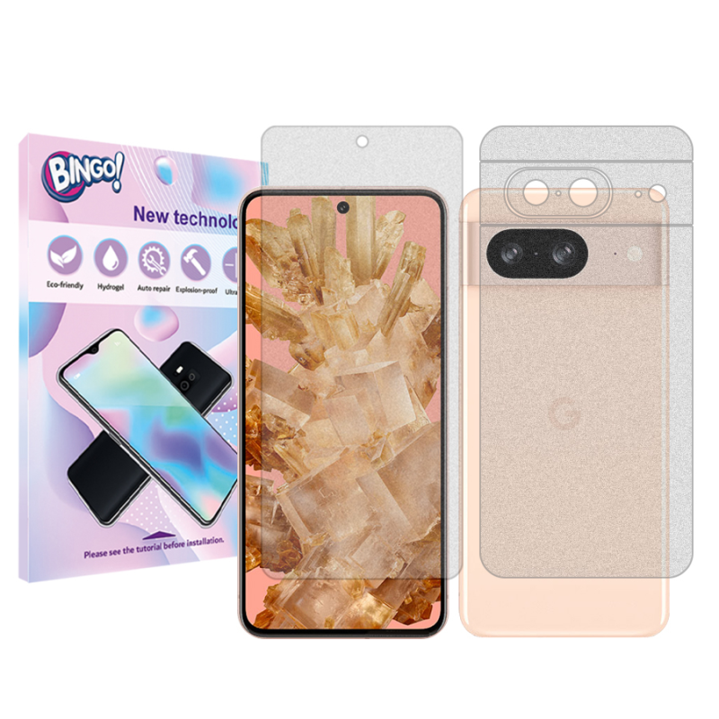محافظ صفحه نمایش مات بینگو مدل Tough مناسب برای گوشی موبایل گوگل Pixel 8 به همراه محافظ پشت گوشی