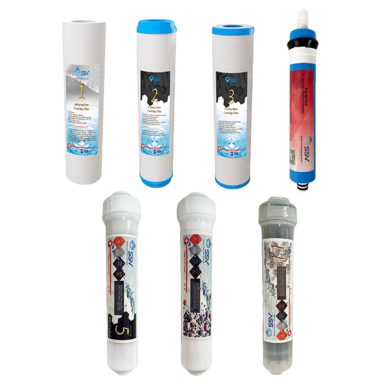 فیلتر دستگاه تصفیه آب اس اس وی مدل H755 PACK بسته 7 عددی فیلتر دستگاه تصفیه آب اس اس وی مدل H755 PACK بسته 7 عددی