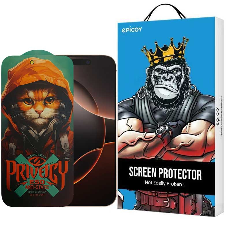 محافظ صفحه نمایش حریم شخصی اپیکوی مدل Privacy Hoodie Cat مناسب برای گوشی موبایل اپل iPhone 16 Pro  محافظ صفحه نمایش حریم شخصی اپیکوی مدل Privacy Hoodie Cat مناسب برای گوشی موبایل اپل iPhone 16 Pro