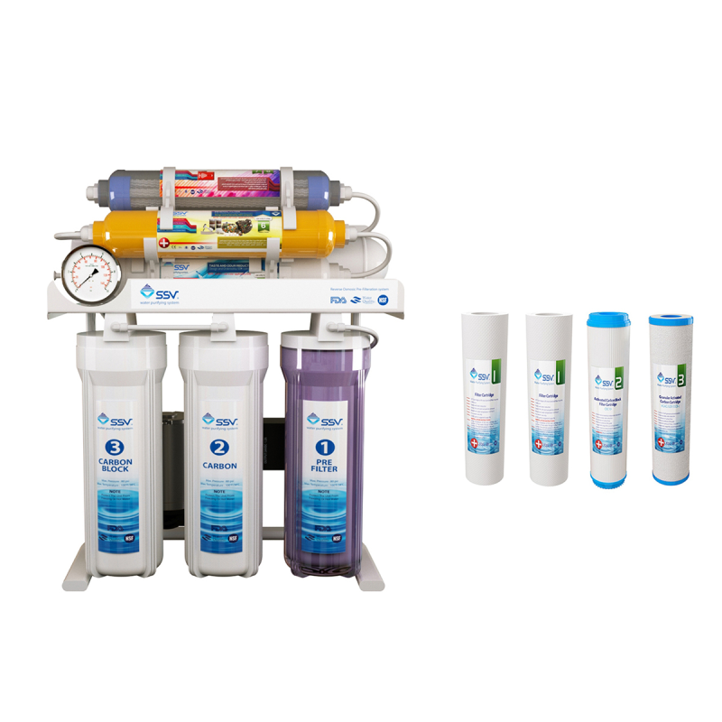 دستگاه تصفیه کننده آب اس اس وی مدل MaxTec X800 به همراه فیلتر بسته 4 عددی دستگاه تصفیه کننده آب اس اس وی مدل MaxTec X800 به همراه فیلتر بسته 4 عددی