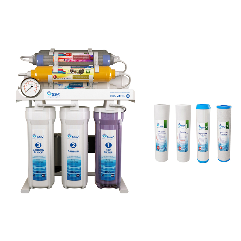 دستگاه تصفیه کننده آب اس اس وی مدل MaxTec X1000 به همراه فیلتر بسته 4 عددی دستگاه تصفیه کننده آب اس اس وی مدل MaxTec X1000 به همراه فیلتر بسته 4 عددی