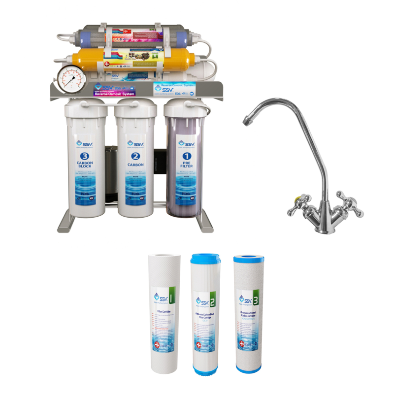 دستگاه تصفیه آب اس اس وی مدل UltraSpring 2W X1000 به همراه شیر تصفیه آب و فیلتر تصفیه آب بسته 3 عددی دستگاه تصفیه آب اس اس وی مدل UltraSpring 2W X1000 به همراه شیر تصفیه آب و فیلتر تصفیه آب بسته 3 عددی