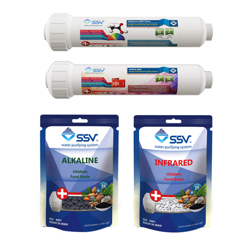 فیلتر دستگاه تصفیه آب اس اس وی مدل A.I مجموعه 2 عددی به همراه شارژ یدک  فیلتر دستگاه تصفیه آب اس اس وی مدل A.I مجموعه 2 عددی به همراه شارژ یدک