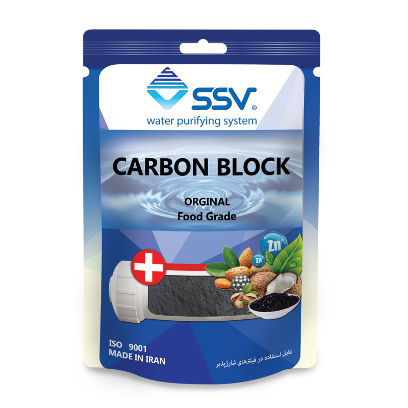 شارژ فیلتر دستگاه تصفیه آب اس اس وی مدل Carbon Block وزن 140 گرم