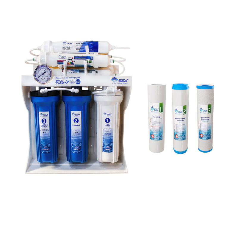 دستگاه تصفیه کننده آب اس اس وی مدل  BlueStar X1050 به همراه فیلتر بسته 3 عددی دستگاه تصفیه کننده آب اس اس وی مدل  BlueStar X1050 به همراه فیلتر بسته 3 عددی