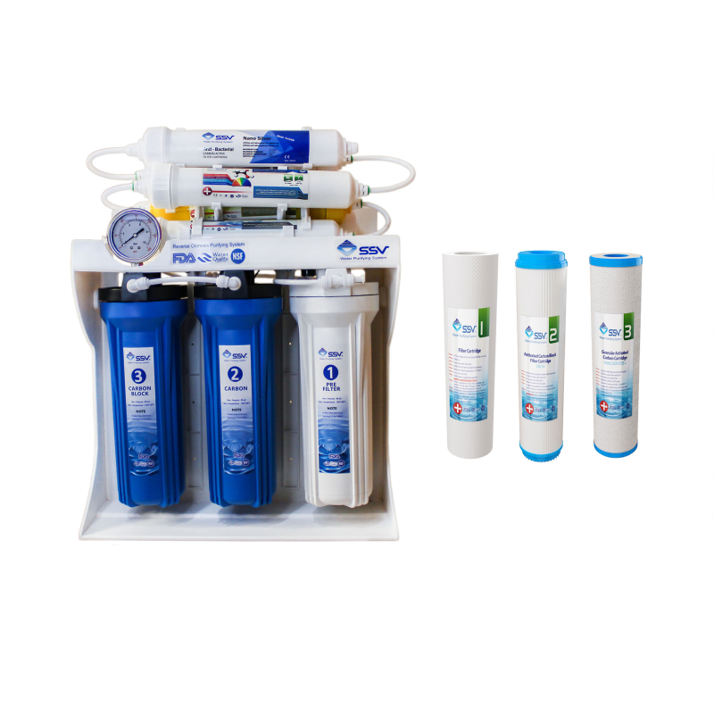 دستگاه تصفیه کننده آب اس اس وی مدل BlueStar 2W X900 به همراه شیر و فیلتر بسته 3 عددی دستگاه تصفیه کننده آب اس اس وی مدل BlueStar 2W X900 به همراه شیر و فیلتر بسته 3 عددی