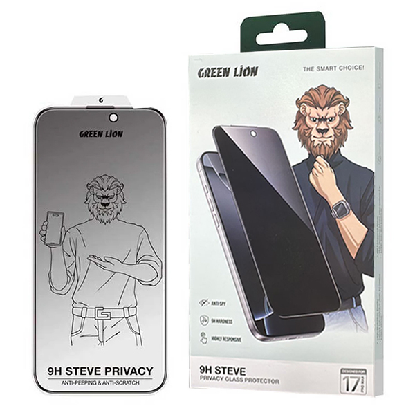 محافظ صفحه نمایش حریم شخصی گرین لاین مدل 9H Steve Privacy مناسب برای گوشی موبایل اپل iPhone 17 Pro Max محافظ صفحه نمایش حریم شخصی گرین لاین مدل 9H Steve Privacy مناسب برای گوشی موبایل اپل iPhone 17 Pro Max