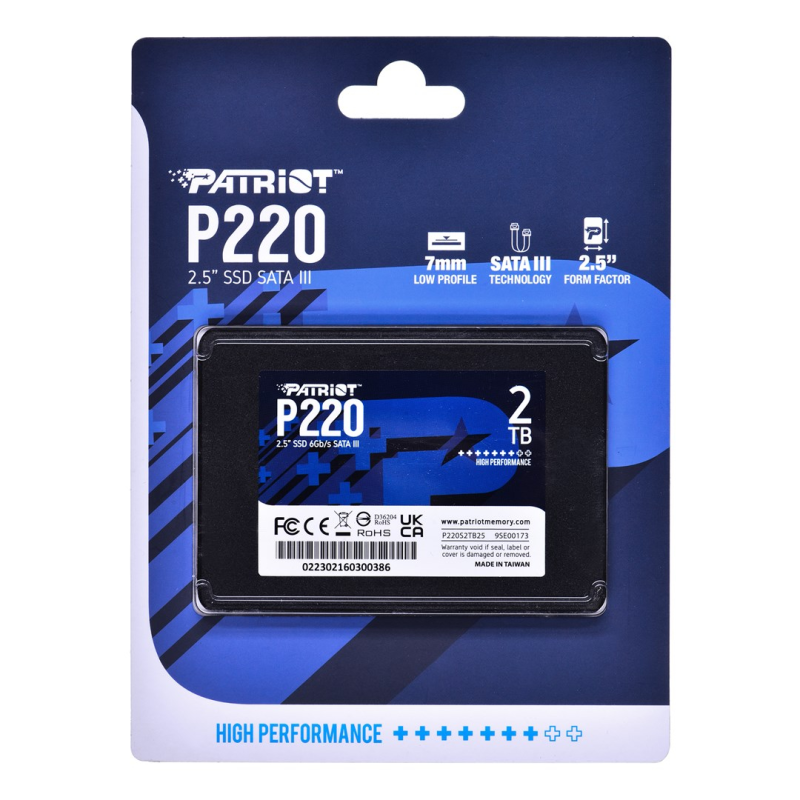 اس اس دی اینترنال پتریوت مدل Patriot 2TB P220 ظرفیت دو ترابایت اس اس دی اینترنال پتریوت مدل Patriot 2TB P220 ظرفیت دو ترابایت
