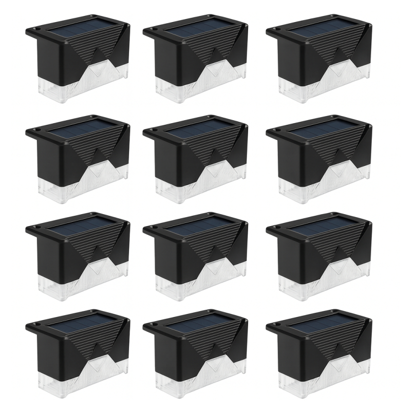 چراغ پارکی خورشیدی طرح لب پله ای مدل SOLAR DECK LIGHTS مجموعه 12 عددی چراغ پارکی خورشیدی طرح لب پله ای مدل SOLAR DECK LIGHTS مجموعه 12 عددی