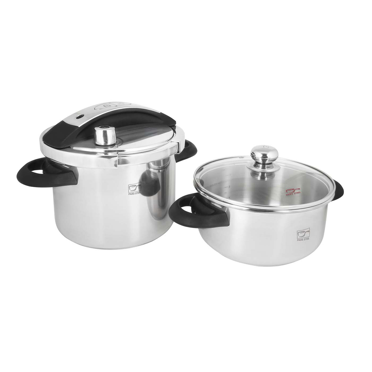 زودپز دوقلو 4 و 6 لیتری پارس استیل مدل شف-استیل