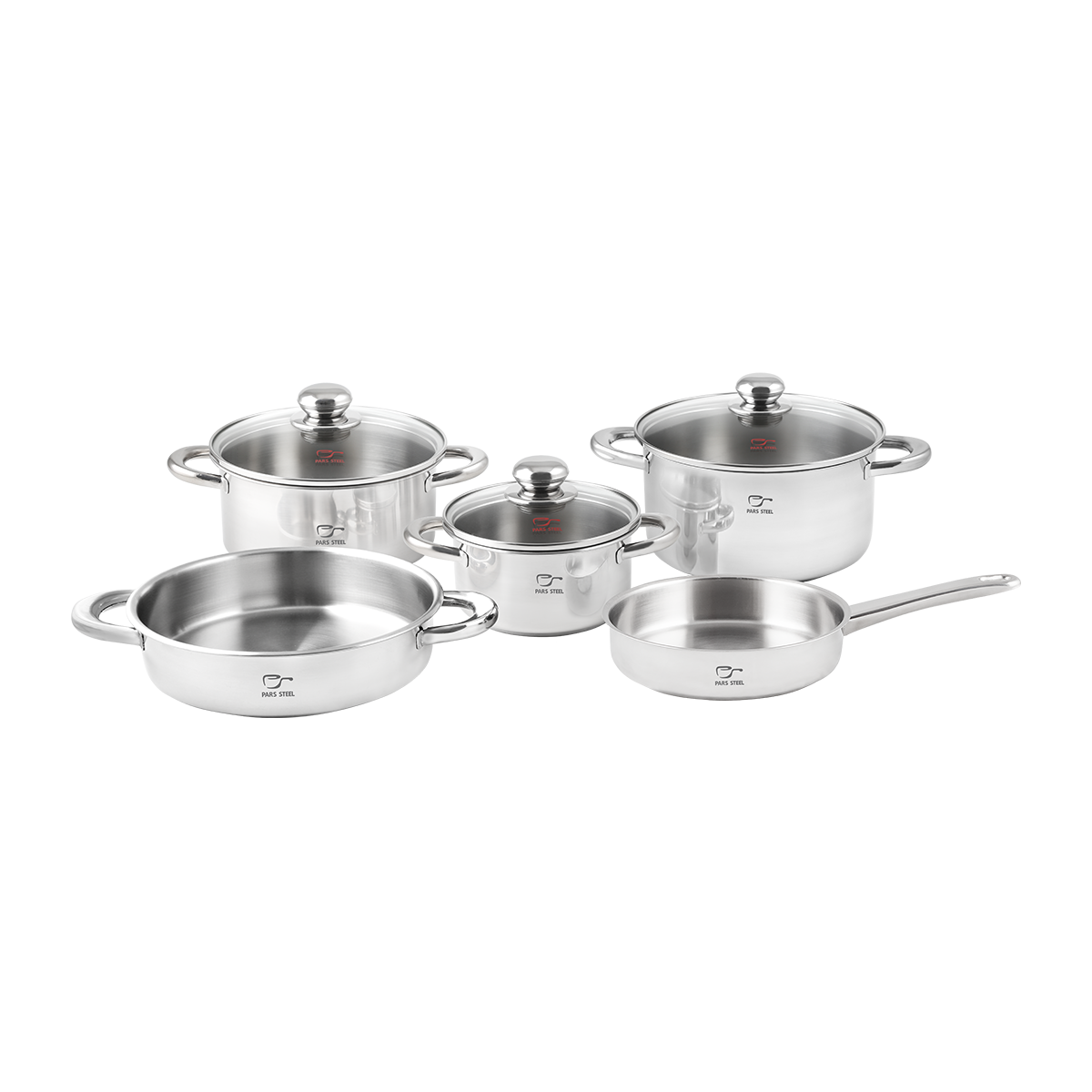 سرویس قابلمه 8 پارچه استیل پارس استیل مدل دسته فلزی-استیل سرویس قابلمه 8 پارچه استیل پارس استیل مدل دسته فلزی-استیل