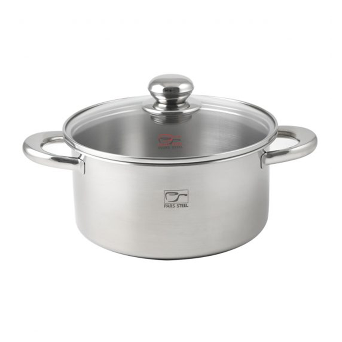 قابلمه استیل پارس استیل 220 دسته فلزی به همراه درب پیرکس-استیل قابلمه استیل پارس استیل 220 دسته فلزی به همراه درب پیرکس-استیل