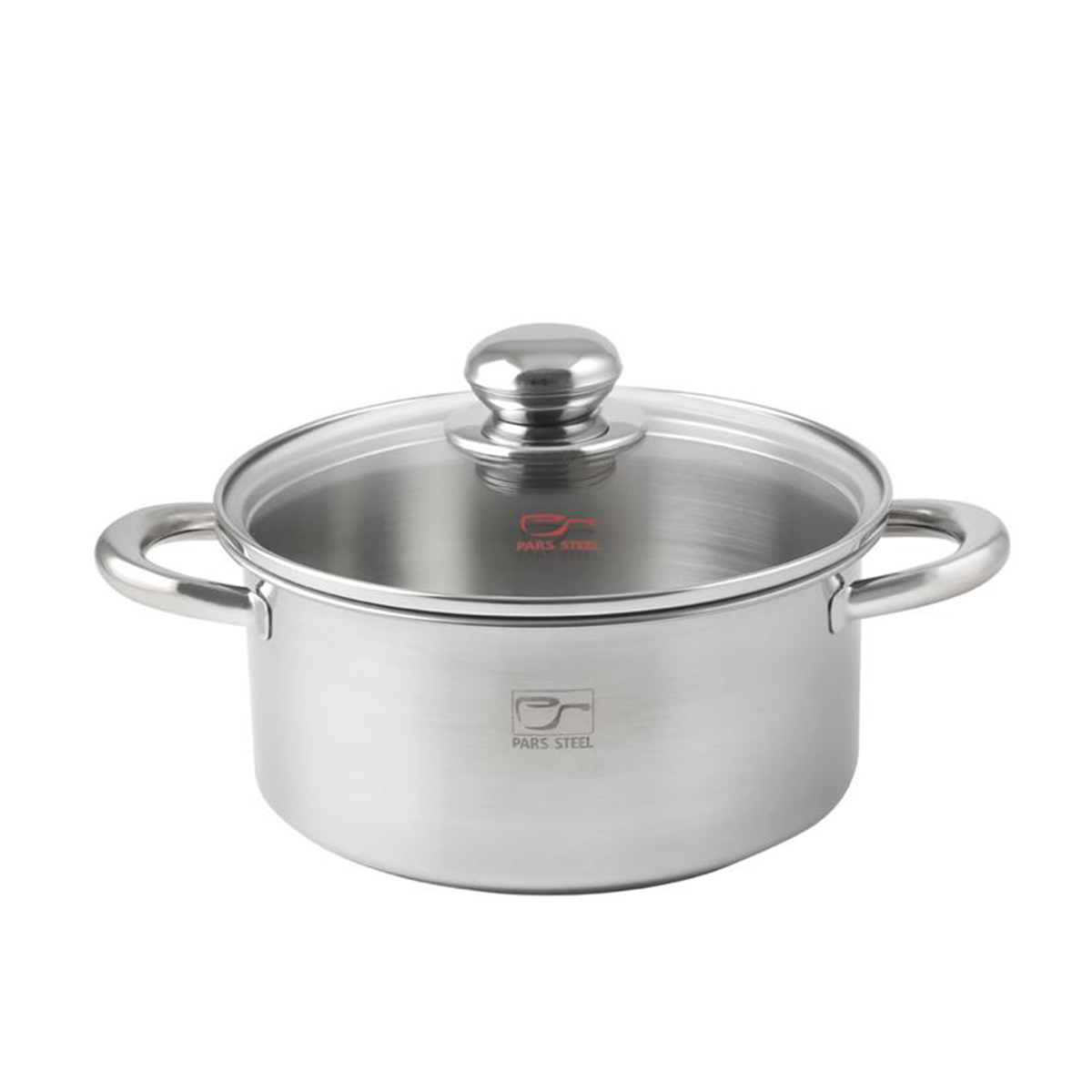 قابلمه استیل پارس استیل 180 دسته فلزی به همراه درب پیرکس-استیل قابلمه استیل پارس استیل 180 دسته فلزی به همراه درب پیرکس-استیل
