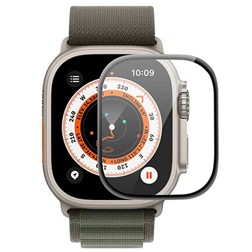 گلس اپل واچ اولترا مدل حاشیه مشکی-مشکی گلس اپل واچ اولترا مدل حاشیه مشکی-مشکی