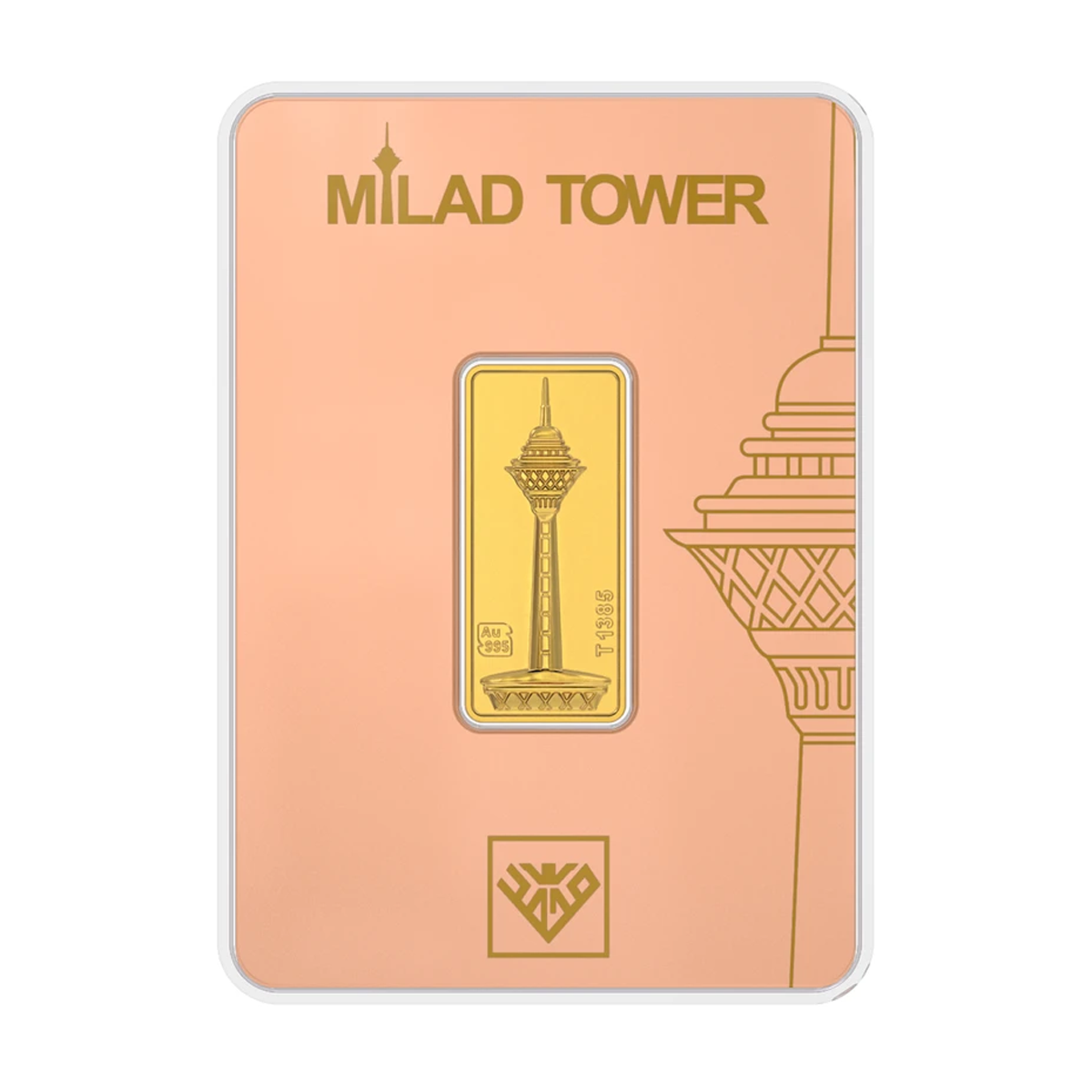 شمش طلا 2 گرم 24 عیار طلای محمد مدل برج میلاد G2-2.00