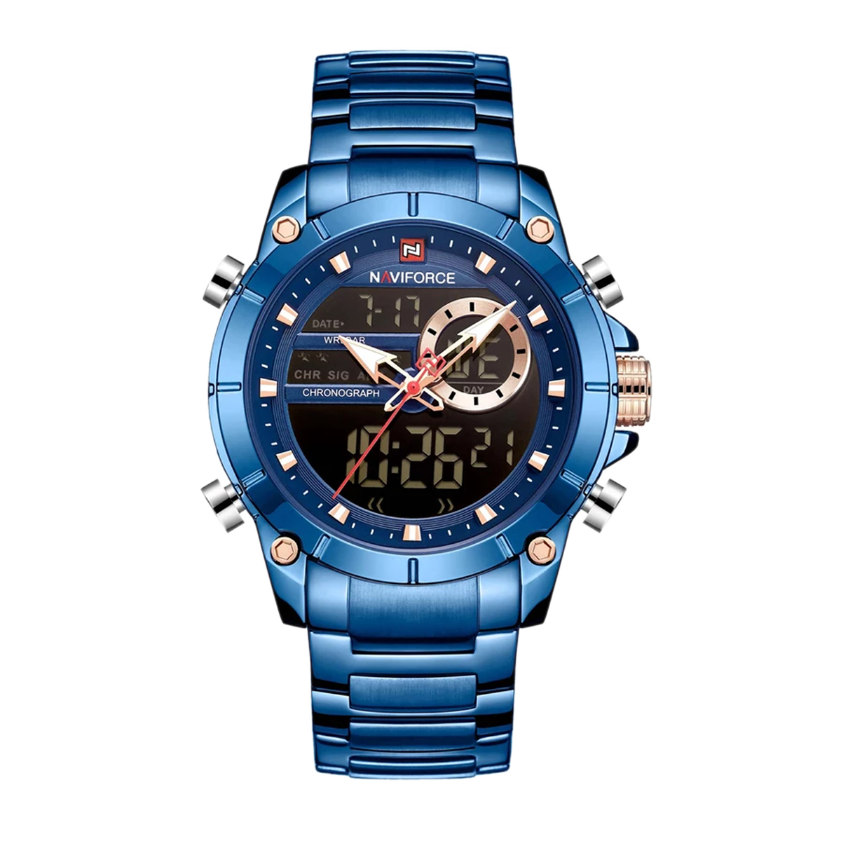 ساعت نیوی فورس مردانه مدل دو زمانه NF-سرمهای ساعت نیوی فورس مردانه مدل دو زمانه NF-سرمهای