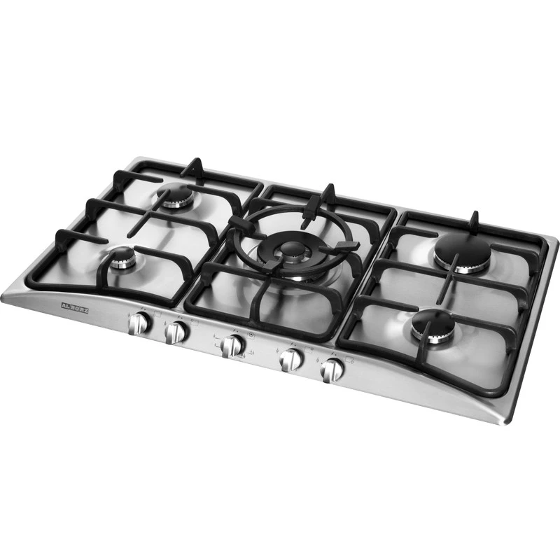 اجاق گاز صفحهای پنج شعله استیل البرز مدل S-5904-استیل اجاق گاز صفحهای پنج شعله استیل البرز مدل S-5904-استیل