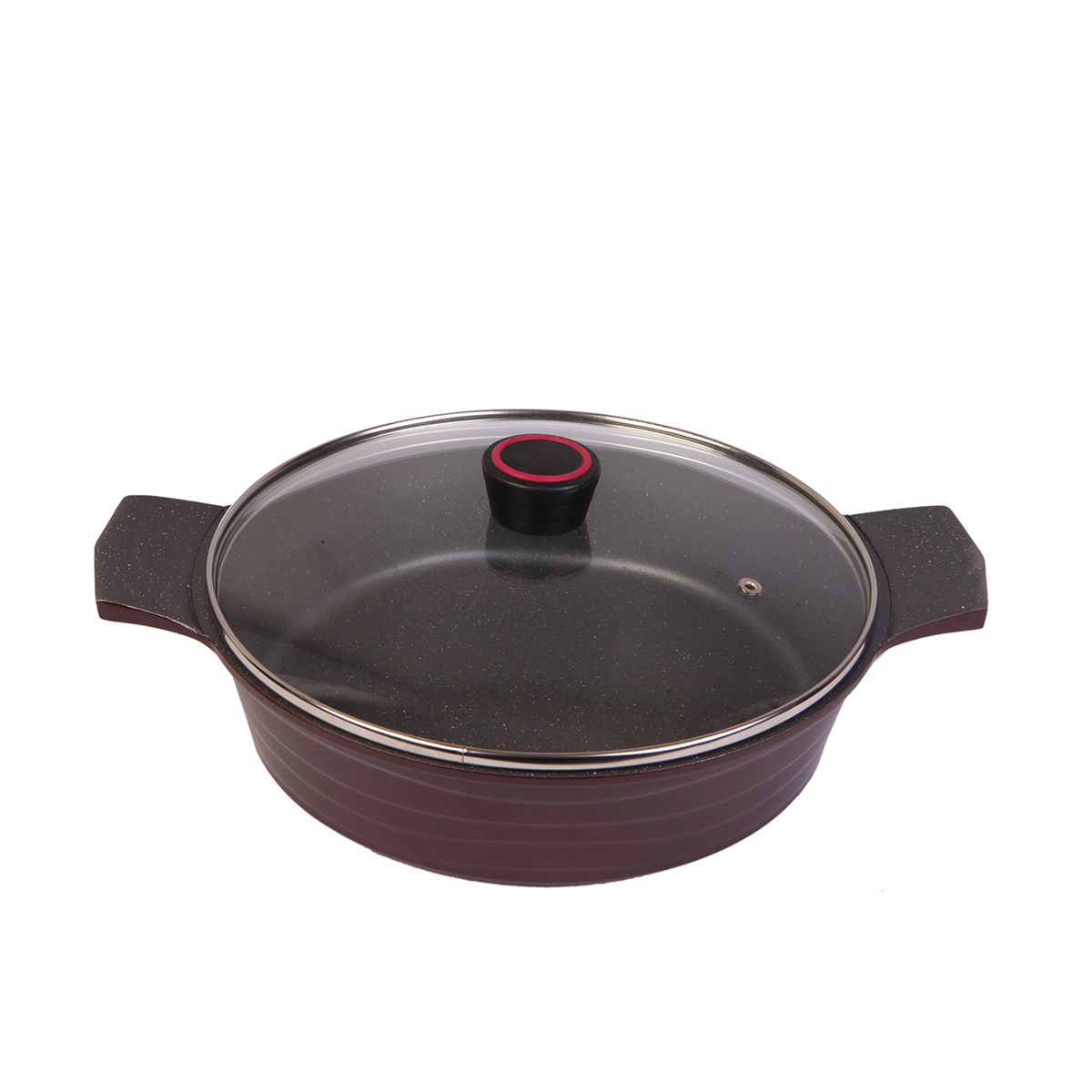 تابه دو دسته تکنو مدل ونوس سایز 28-زرشکی