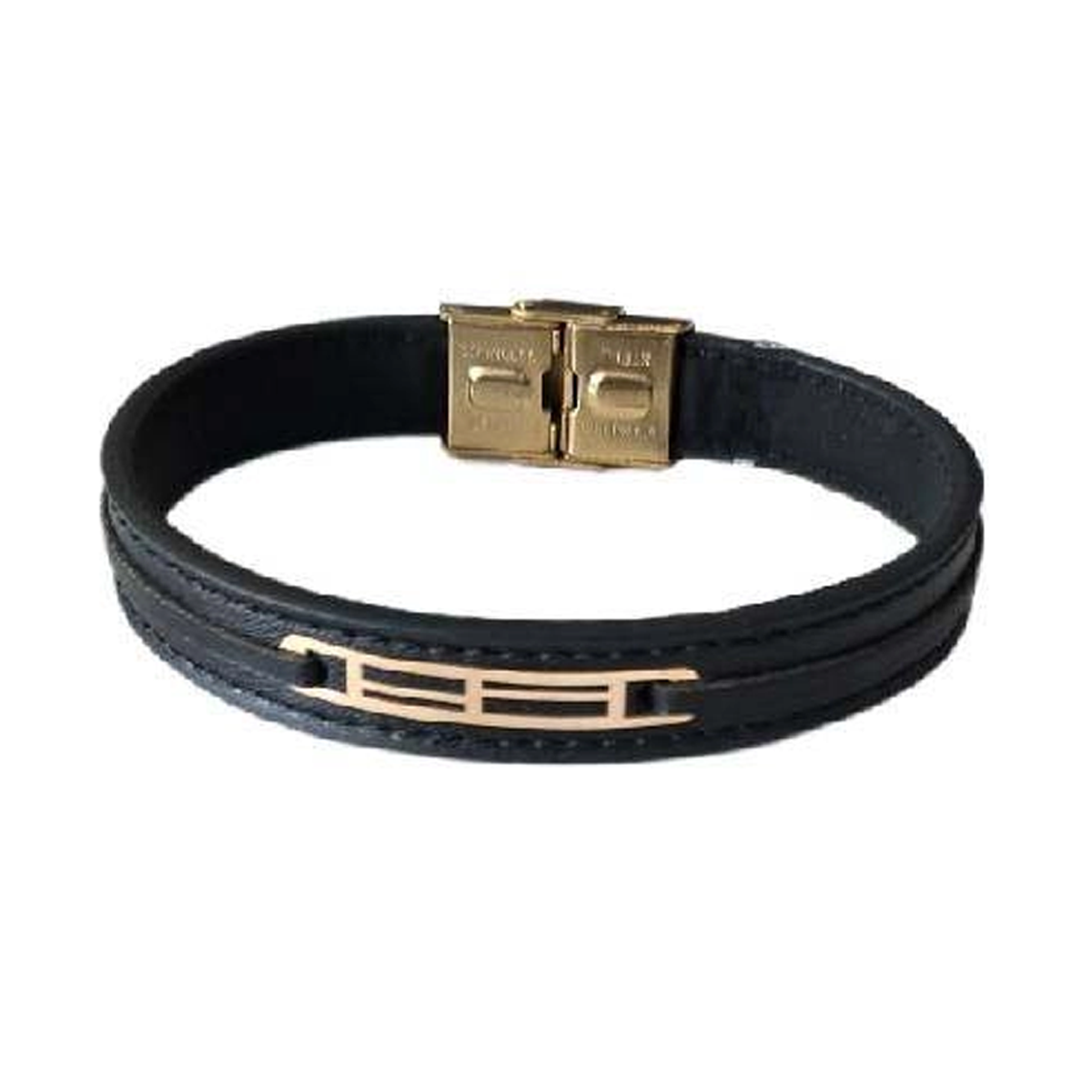 دستبند طلا مردانه با چرم اپال گلد مدل 0186 دستبند طلا مردانه با چرم اپال گلد مدل 0186