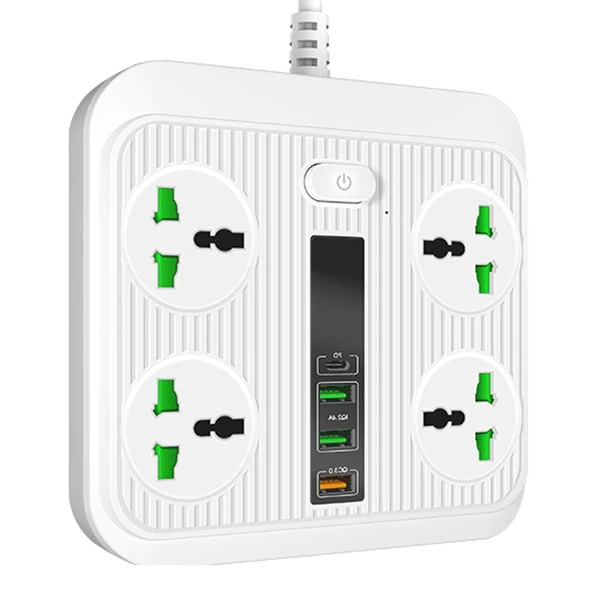 چند راهی برق و محافظ ولتاژ مدل T18-سفید چند راهی برق و محافظ ولتاژ مدل T18-سفید
