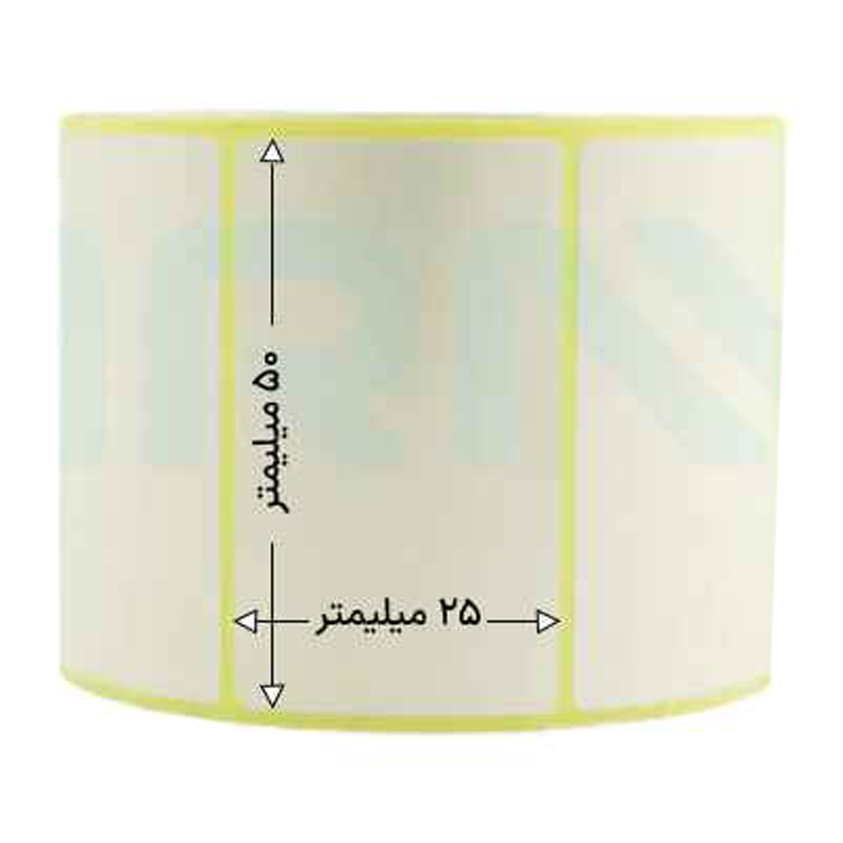 رول 2000 تایی لیبل کاغذی تک ردیفه 50x25 رول 2000 تایی لیبل کاغذی تک ردیفه 50x25