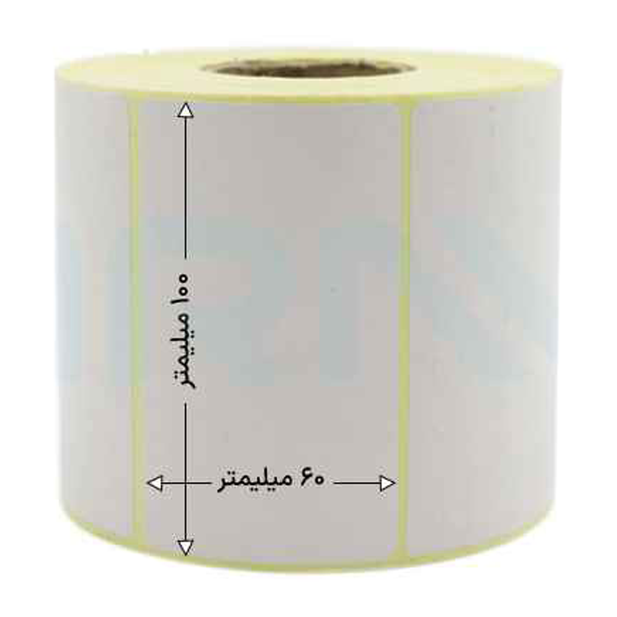 رول 1000 تایی لیبل کاغذی تک ردیفه 100x60 رول 1000 تایی لیبل کاغذی تک ردیفه 100x60