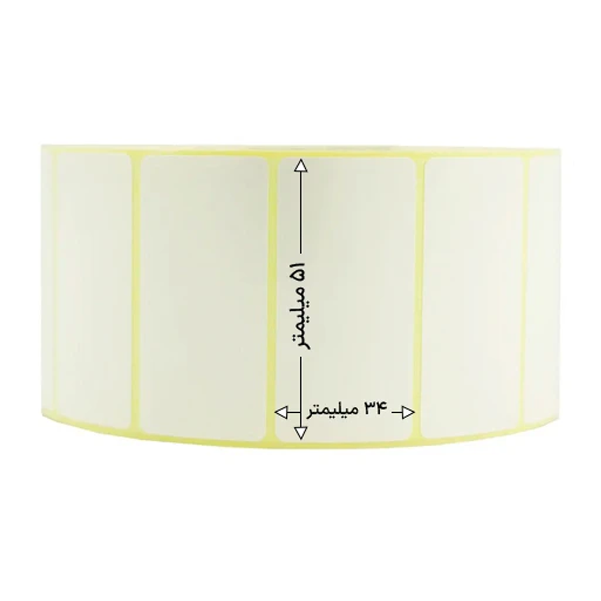 رول 1500 تایی لیبل پی وی سی تک ردیفه 51x34 رول 1500 تایی لیبل پی وی سی تک ردیفه 51x34