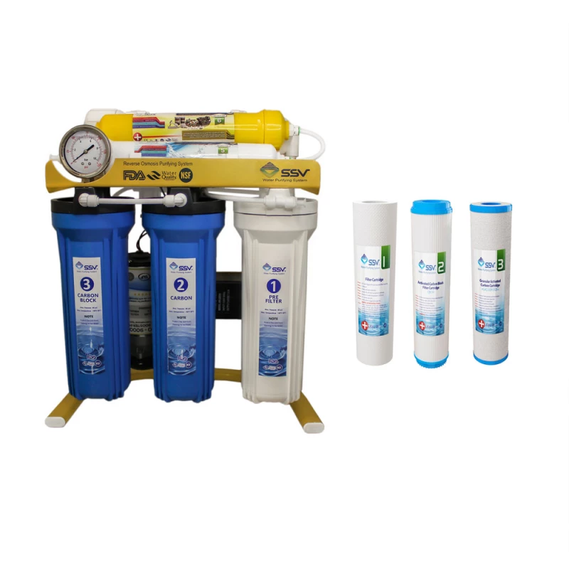 دستگاه تصفیه آب اس اس وی مدل GoldenBlue X600 به همراه فیلتر تصفیه آب بسته 3 عددی-سفید دستگاه تصفیه آب اس اس وی مدل GoldenBlue X600 به همراه فیلتر تصفیه آب بسته 3 عددی-سفید